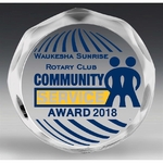 Thick Scalloped Paperweight Award