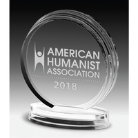 5 1/4" x 6" x 3/4" round acrylic award with customization.... from ASI 62660...