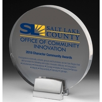 Round Award with Chrome Base