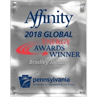 Plaque with decorative swirled aluminum mounted on black acrylic.... from ASI...