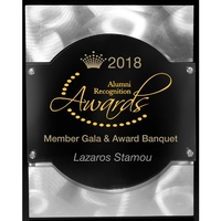 8" x 10" x 3/4" black beveled plaque with swirling metal... from ASI 62660...