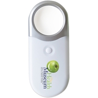 4 3/4" x 2" white, oval magnifier with light; multiple imprint... from ASI...