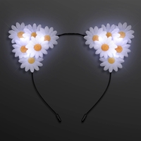 Daisy Flower Cat Ears, Light Up Headband