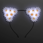 Daisy Flower Cat Ears, Light Up Headband