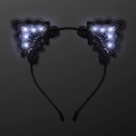 White Lights Black Lace Cat Ears Hair Accessories