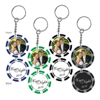 Poker chip designed photo key tag.... from ASI 62190 Illini / Illini