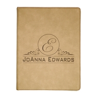 9 1/2" x 12" Leatherette Light Brown Portfolio