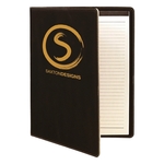 9 1/2" x 12" Leatherette Black/Gold Portfolio