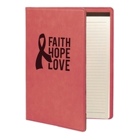 9 1/2" x 12" Leatherette Pink Portfolio