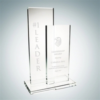 Large duplex award made of clear glass and measuring 12 3/8"... from ASI...