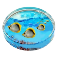 Liquid Coaster With Four Color Process Insert - With Bubbles