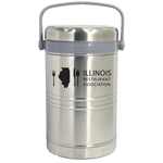 74 Oz. Stainless steel thermal lunch box w/ 3 bowls