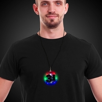 Multi-colored LED disc pendant with different light functions... from ASI...