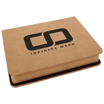 Light Brown Leatherette 4-Piece Wine Tool Set