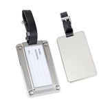 Silver Luggage Tag with Black Strap