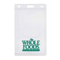 Clear vinyl badge holder vertical side load with slot and chain... from ASI...