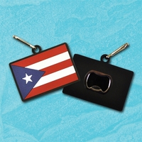 Stock Puerto Rican Flag PVC Zipper Pull Bottle Opener... from ASI 55610...