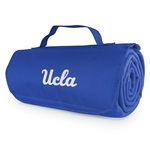FLEECE ROLL UP BLANKET WITH FRONT POCKET AND HANDLE