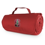 FLEECE ROLL UP BLANKET WITH FRONT POCKET AND HANDLE