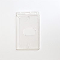 Clear hard plastic badge holder vertical side load with slot and... from ASI...
