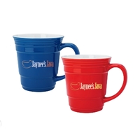 14 oz mug w/ large C-handle. Fun party cup design for... from ASI 40480...