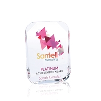 4 3/8" x 5 3/4" x 1 1/8" freestanding optical crystal... from ASI 40480...