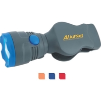 4 1/8" x 1 3/8" ABS plastic clip-on pivot flashlight.... from ASI 40480...