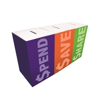 Three part bank made from high density, 20 pt., white paper... from ASI 67620...