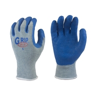 Grey, cotton/poly, knit work glove, latex palm dip