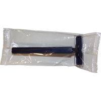 Twin-blade disposable razor with two stainless steel blades and clear...