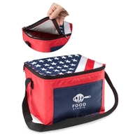 Zipper top lunch bag with patriotic American flag design.... from ASI 39552...