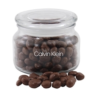 Chocolate Covered Raisins in a Glass apothecary Jar with Lid... from ASI...