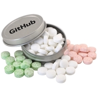 Mints in Mini Round Pocket Mint Tin- 1 7/8" Diameter... from ASI 44900 NC...