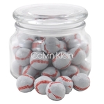 Chocolate Baseballs in a Glass Jar with Lid