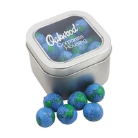 Large Metal Tin with Window Lid and Chocolate Globes... from ASI 44900 NC...
