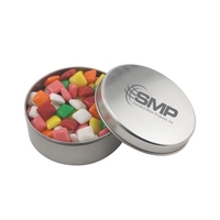 Large Round Metal Tin with Lid and Mini Chicklets... from ASI 44900 NC Custom...