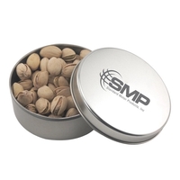 Large Round Metal Tin with Lid and Pistachios... from ASI 44900 NC Custom...