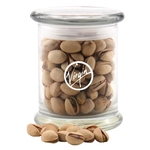 Pistachios in a Large Round Glass Jar with Lid