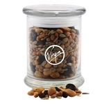 Trail Mix in a Large Round Glass Jar with Lid