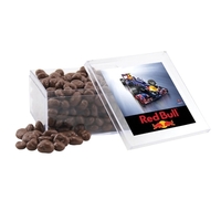 Chocolate Covered Raisins in a Clear Acrylic Box- 4" x 4"... from ASI 44900...