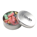 Large Round Metal Tin with Lid and Sour Kids