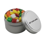 Round Metal Tin with Lid and Mini Chicklets