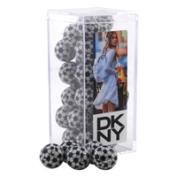 Chocolate Soccer Balls in a Clear Acrylic Box- 2.25" x 2.25"... from ASI...