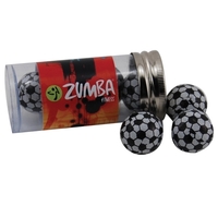 Chocolate Soccer Balls in a 3 " Plastic Tube with Metal... from ASI 44900 NC...