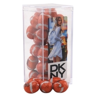 Chocolate Footballs in a Clear Acrylic Box- 2.25" x 2.25" x... from ASI 44900...