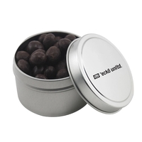 Round Metal Tin with Lid and Chocolate Espresso Beans... from ASI 44900 NC...