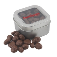 Metal Tin with Window Lid and Chocolate Covered Raisins... from ASI 44900 NC...
