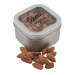 Large Tin with Window Lid and Almonds