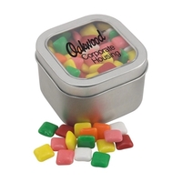 Large Metal Tin with Window Lid and Mini Chicklets... from ASI 44900 NC...