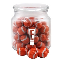 Chocolate Footballs in a Glass apothecary Jar with Lid... from ASI 44900 NC...